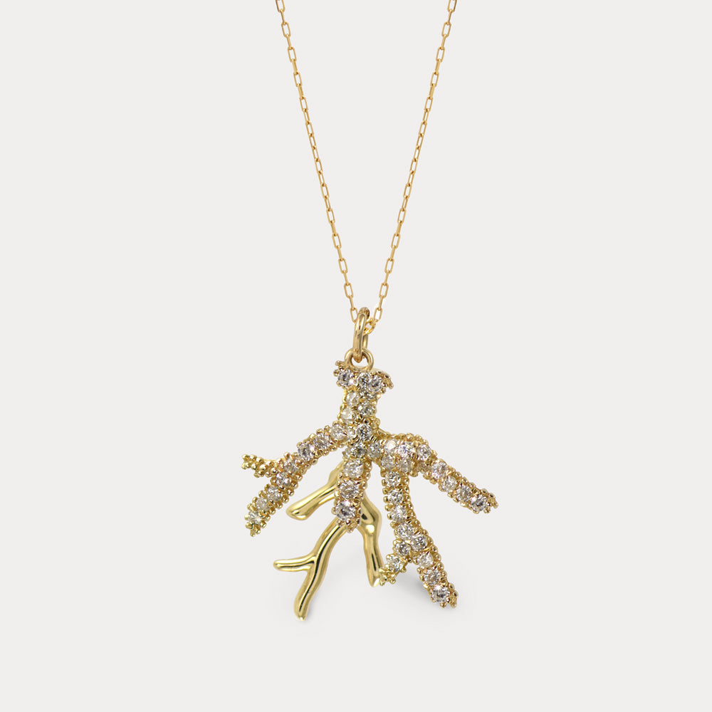 DIAMOND CORAL REEF 14K GOLD PENDANT – APPLES & FIGS JEWELLERY