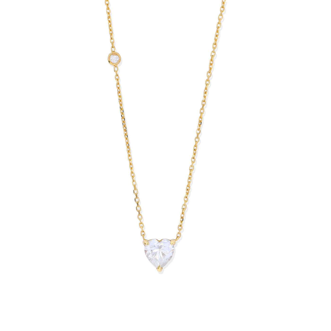 Heart Moissanite & Diamond Necklace