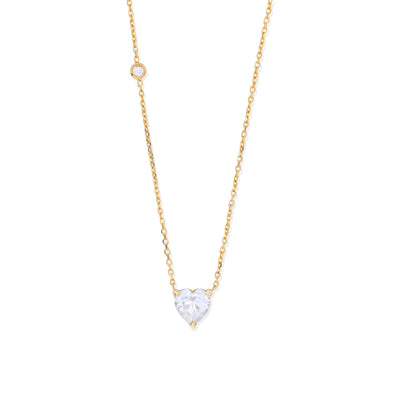 Heart Moissanite & Diamond Necklace