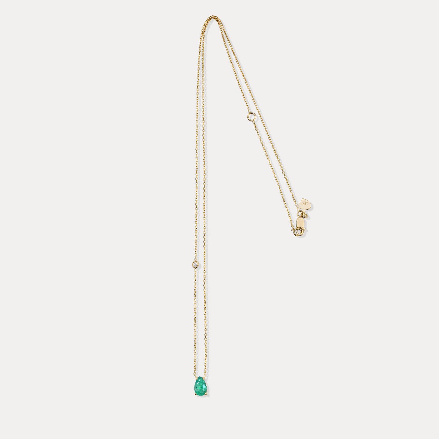 Pear Cut Emerald & Diamond Necklace