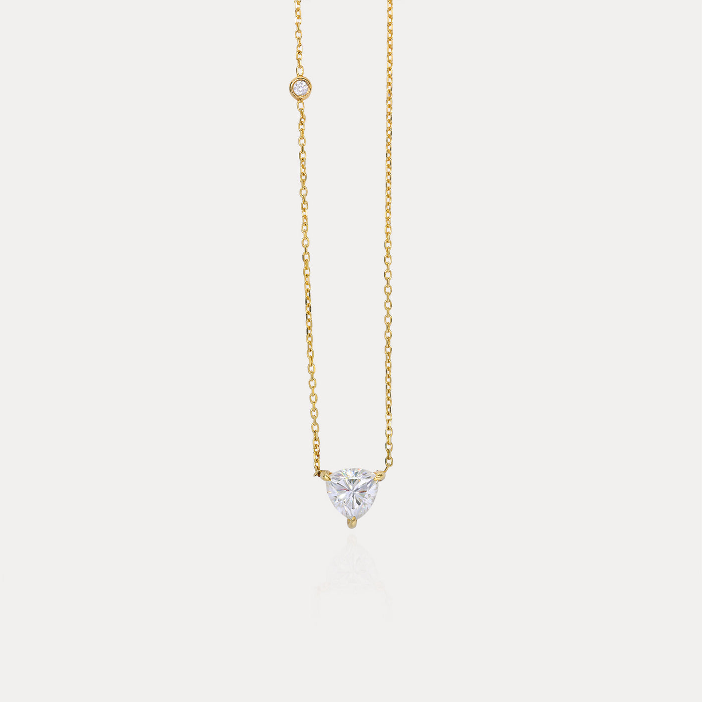 Trilliant Cut Moissanite & Diamond Necklace