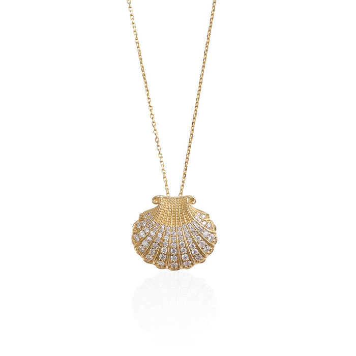 apples & figs Aphrodite Diamond Clam Pendant