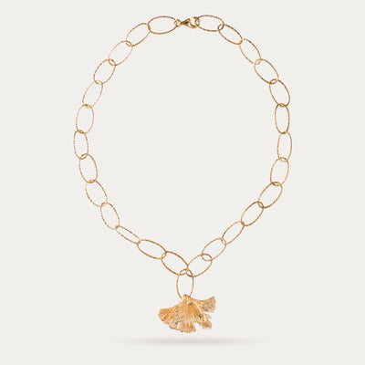 Ginkgo Chain Vermeil Necklace