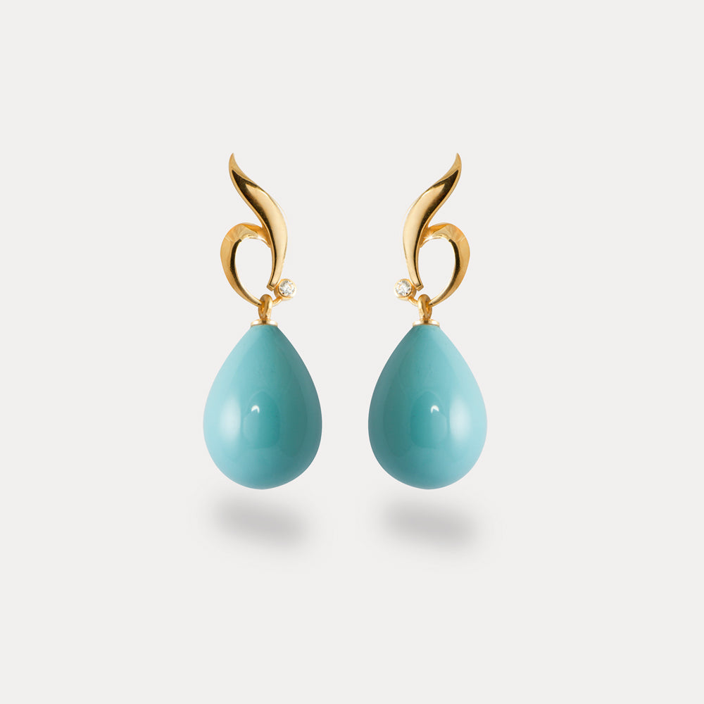 Earthly Goddess Turquoise Drops Vermeil Earrings