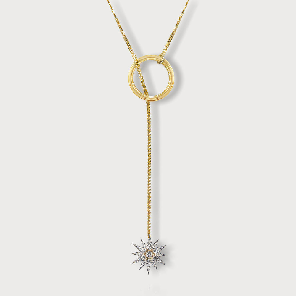 Celestial Star Hoop Chain Vermeil Necklace