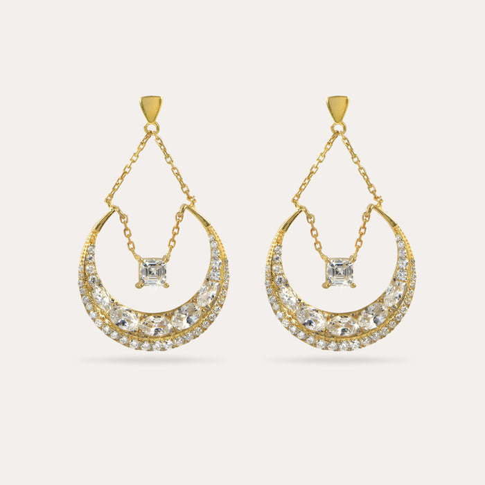 apples & figs Celestial Crescent Swing Earrings