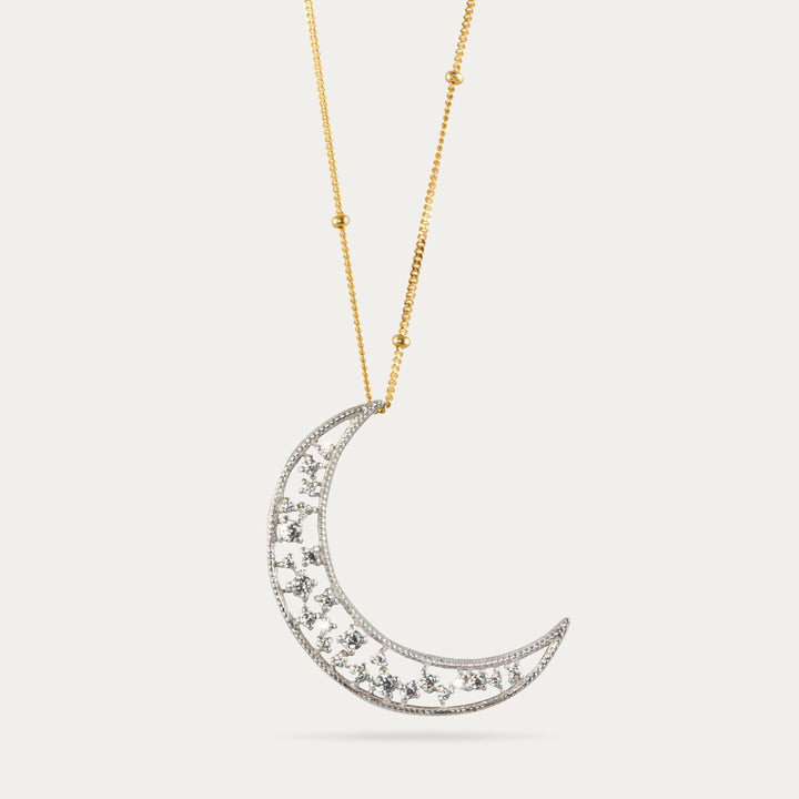 CrescentMoonです Crystal Crescent Moon Pendant – APPLES & FIGS JEWELLERY