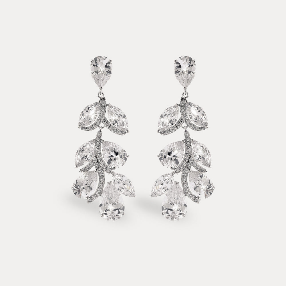 FANTASY FLORAL PALACE SILVER-TONE EARRINGS