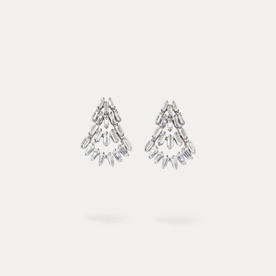 Fantasy Feather Sterling Silver cubic zirconia Studs