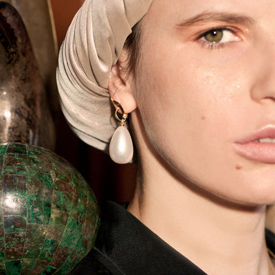 Earthly Goddess Pearl Drops Vermeil Earrings