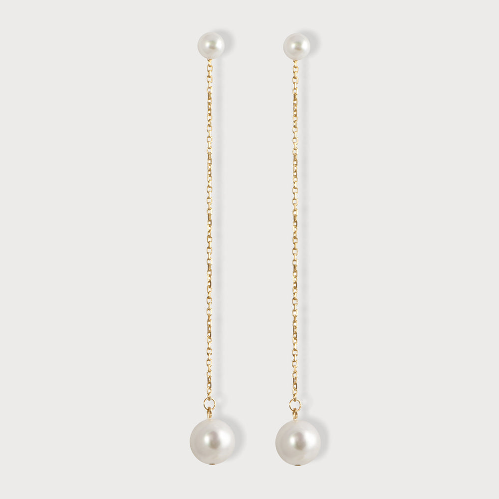 Pearl Dreamer Gold Chain Earrings
