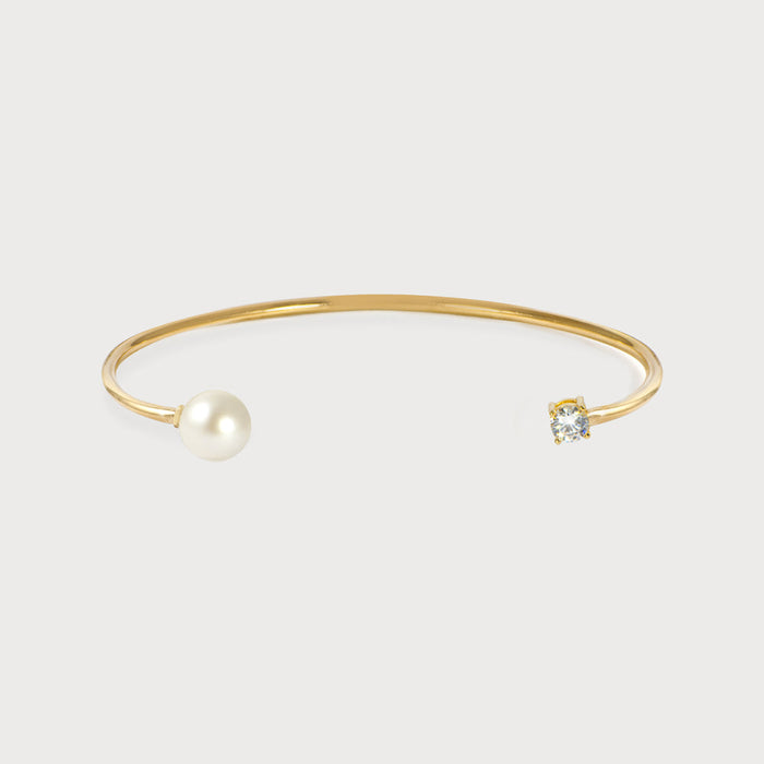apples & figs Pearl Dreamer Vermeil Cubic Zirconia cuff