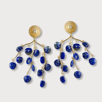Sea Urchin Lapis Lazuli Vermeil Earrings