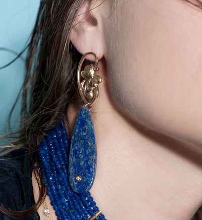Blossom Lapis Lazuli Drop Earrings